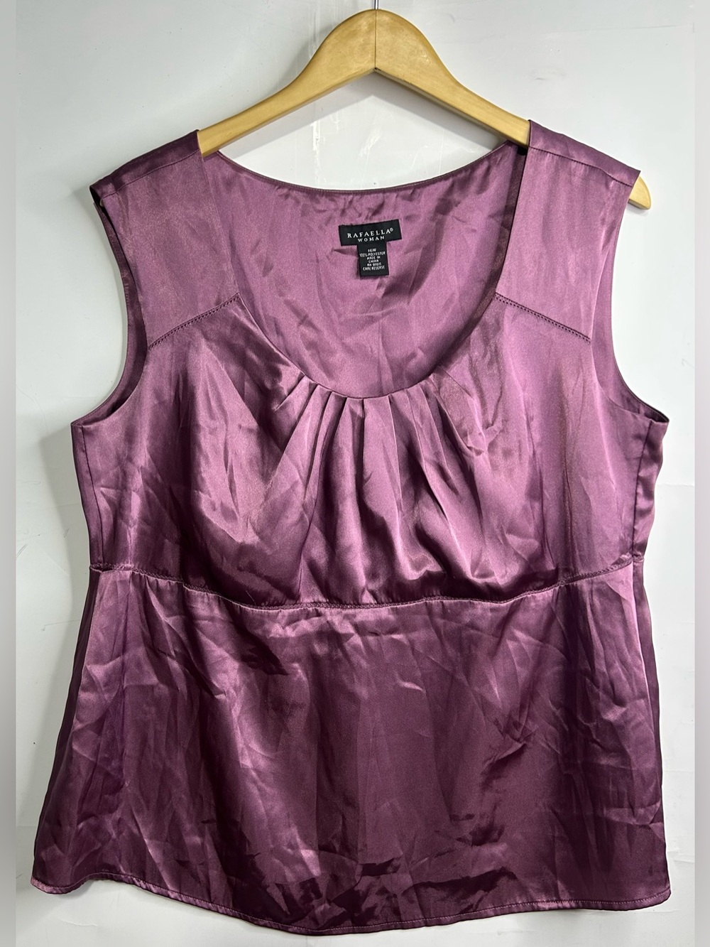 Rafaella Satin Purple Sleeveless Blouse 16W